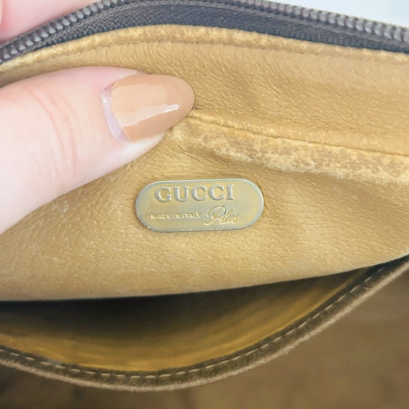Vintage Gucci GG Plus Monogram Canvas and Leather Vanity Zipper Pouch - Picture 14 of 16